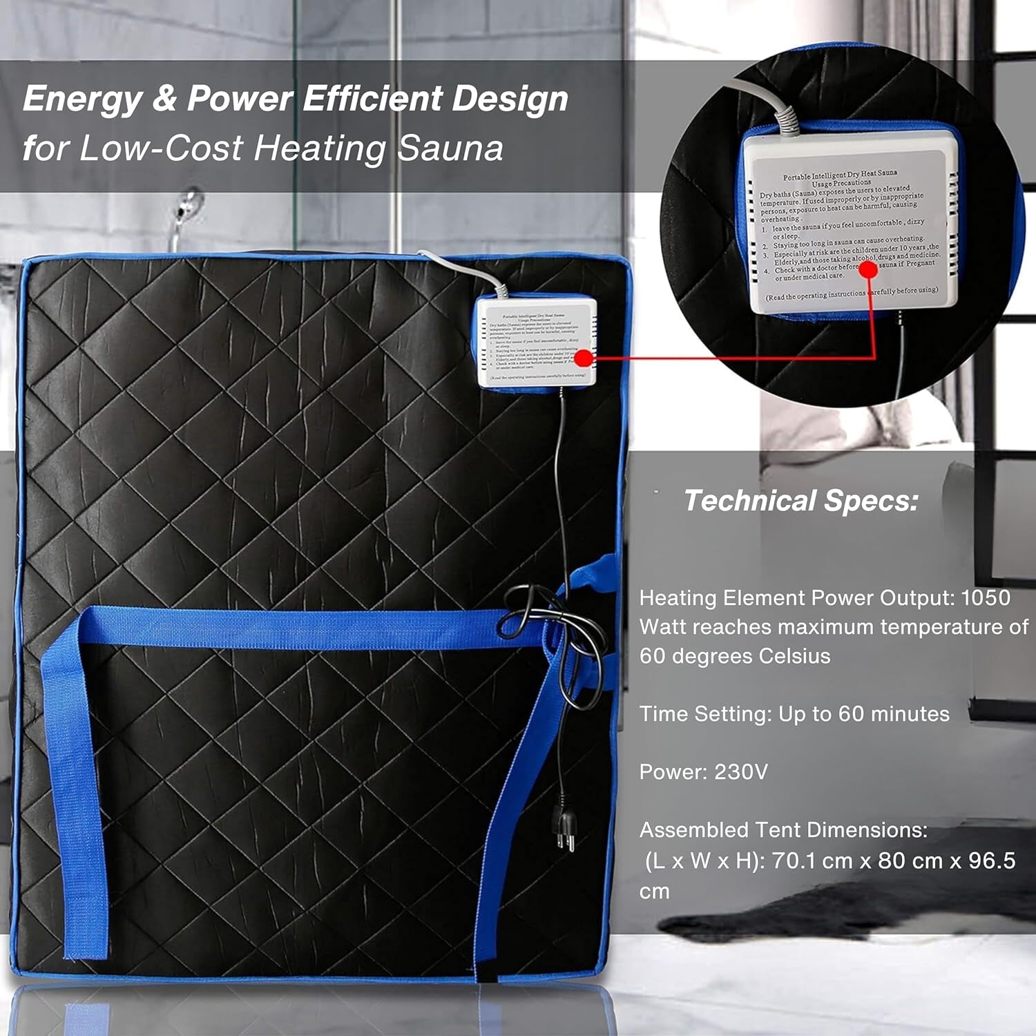 Portable Sauna Box for Home, Infrared Sauna Tent with Heated Foot Pad and Folding Chair, Remote Control In-Home Spa, 38" X 32”