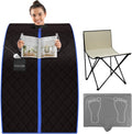 Portable Sauna Box for Home, Infrared Sauna Tent with Heated Foot Pad and Folding Chair, Remote Control In-Home Spa, 38" X 32”