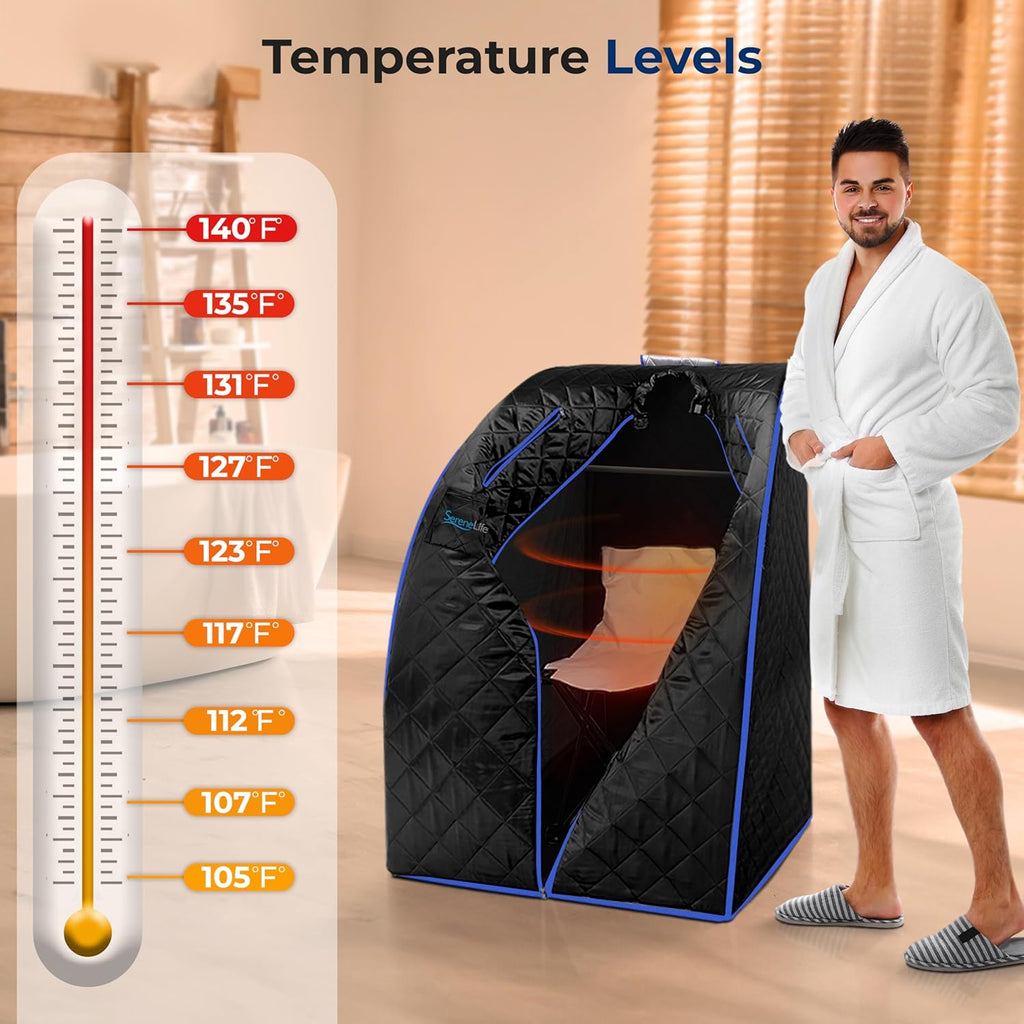 Portable Sauna Box for Home, Infrared Sauna Tent with Heated Foot Pad and Folding Chair, Remote Control In-Home Spa, 38" X 32”