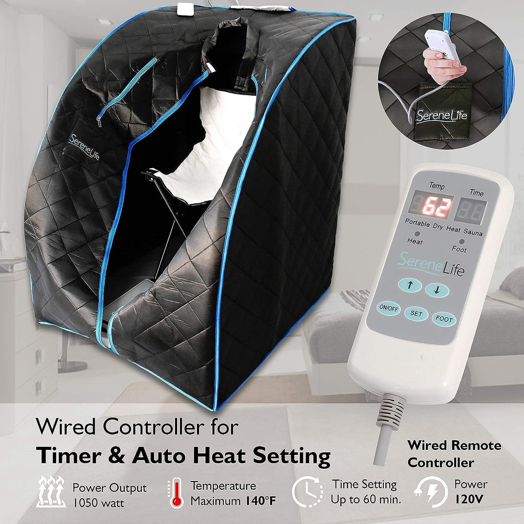 Portable Sauna Box for Home, Infrared Sauna Tent with Heated Foot Pad and Folding Chair, Remote Control In-Home Spa, 38" X 32”