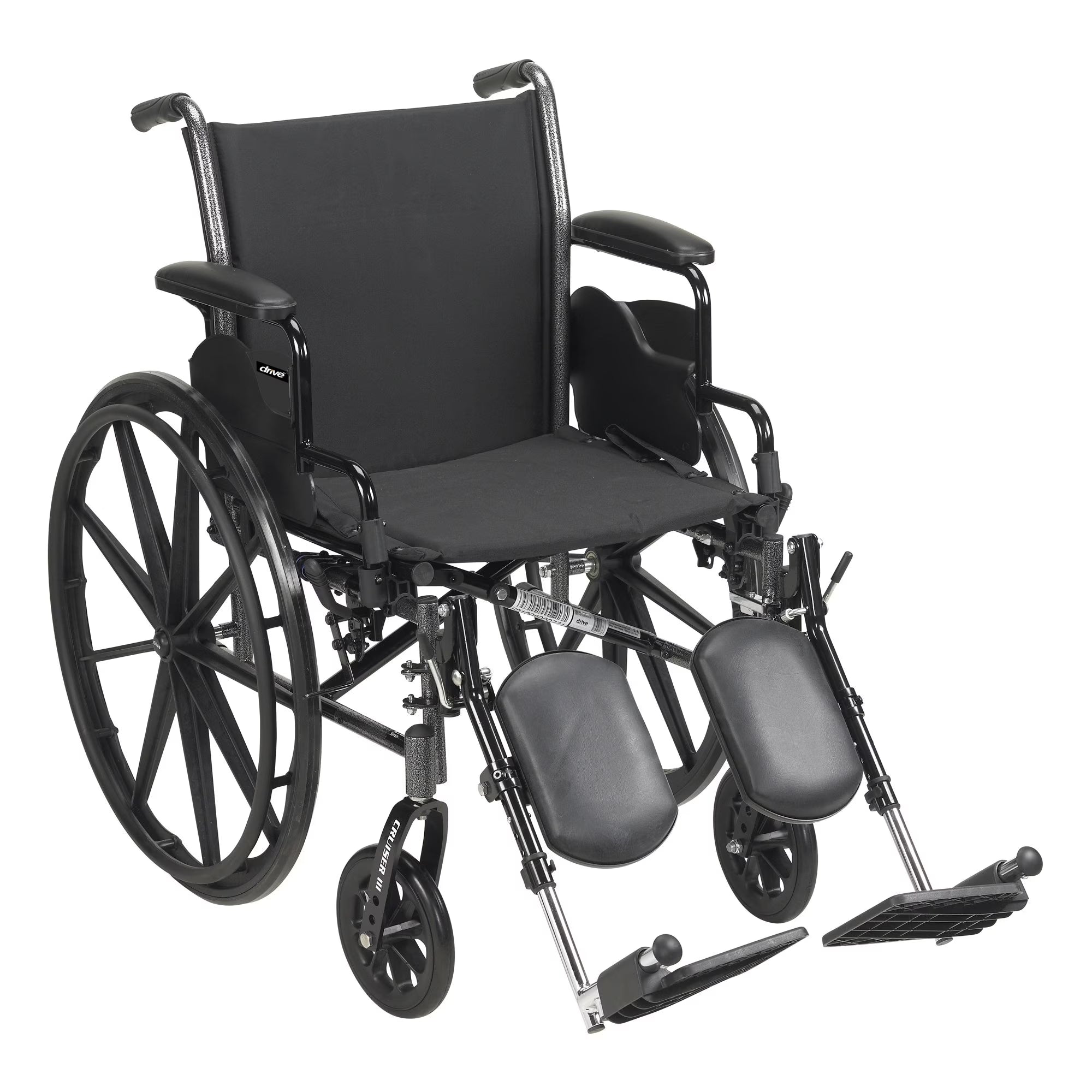 Black Lightweight Wheelchair, Steel, 18" W, 300-Lb Weight Capacity, 1 Ct